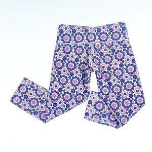 Lululemon Womens Wunder Under Crop Leggings 6 Twiggy Power Purple Pink Floral
